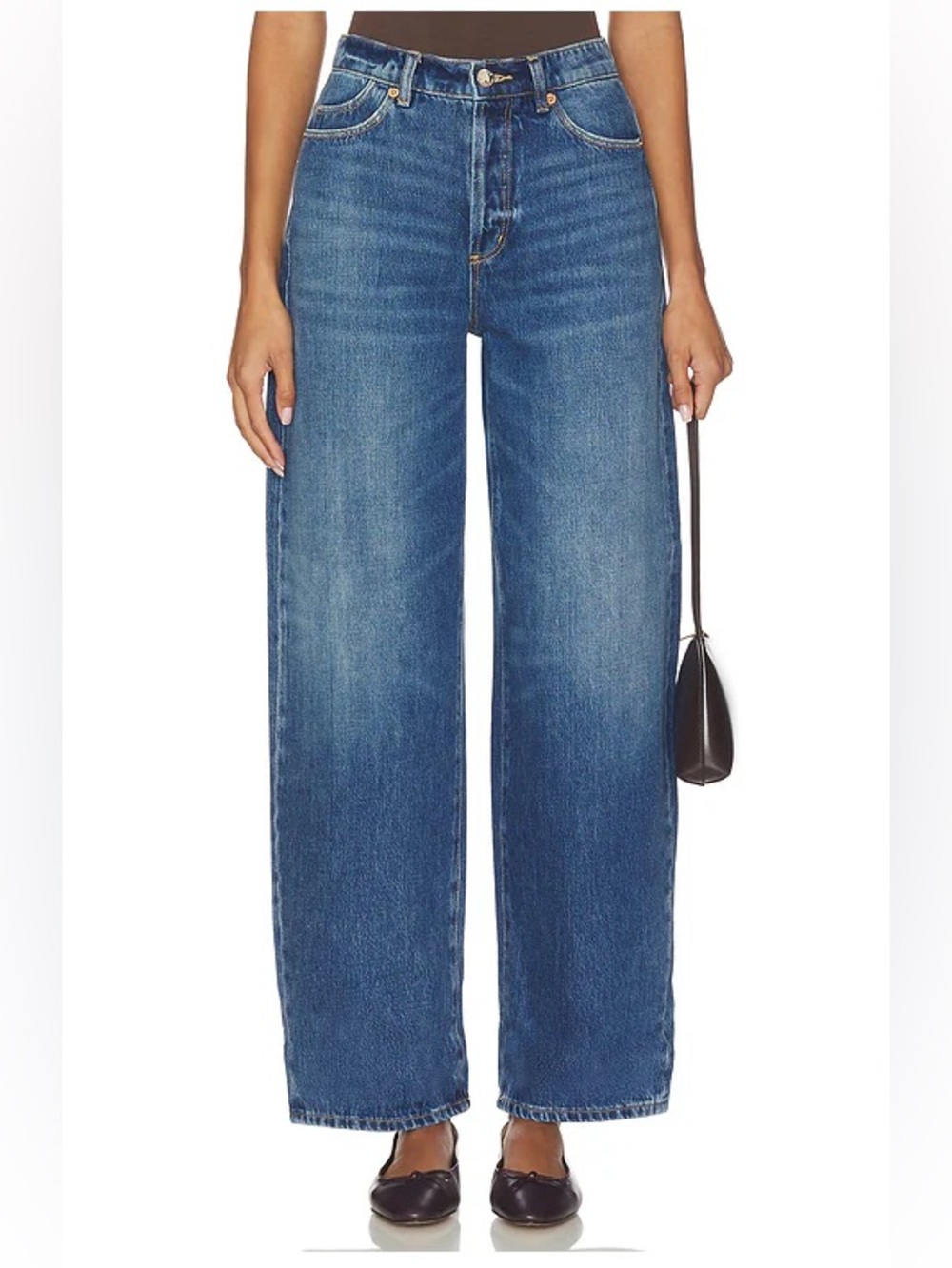 ROLLA'S Gigi Barrel Curved leg High-Rise Blue Denim Jeans